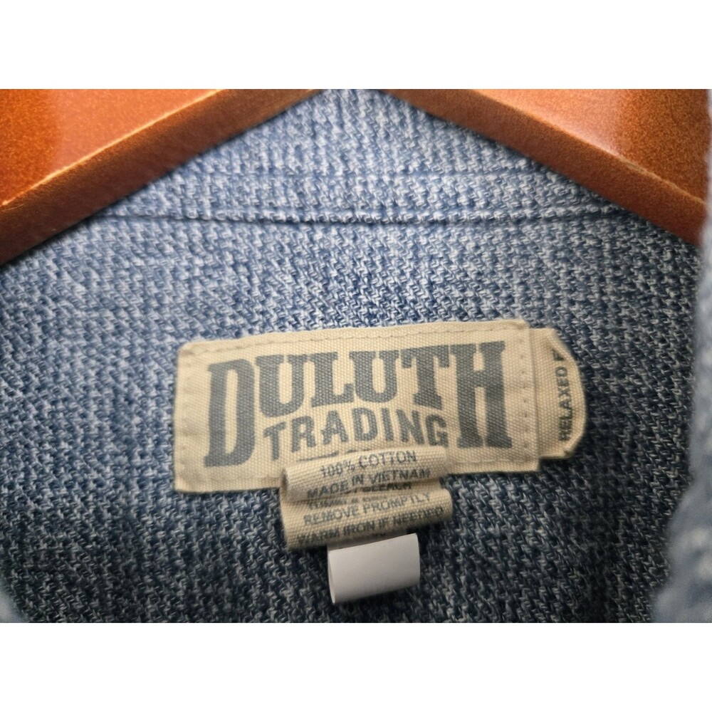 Duluth Trading Shirt Mens Size M Kennesaw Flannel Relaxed Fit Blue Casual - Picture 4 of 9